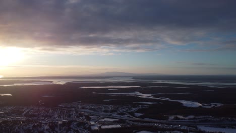 Puesta-De-Sol-Aérea-En-Skyline-Drive,-Eagle-River,-Alaska