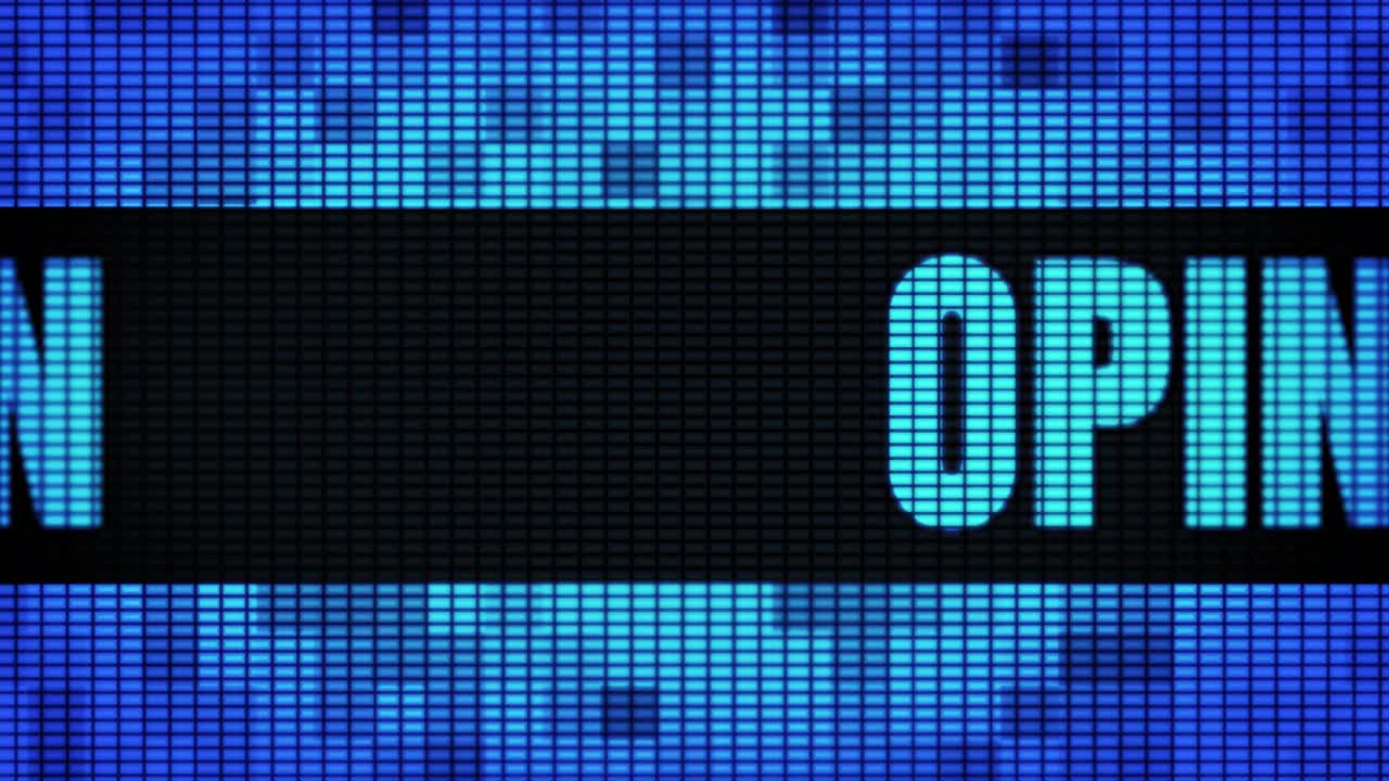 Opinion displayed on a digital screen