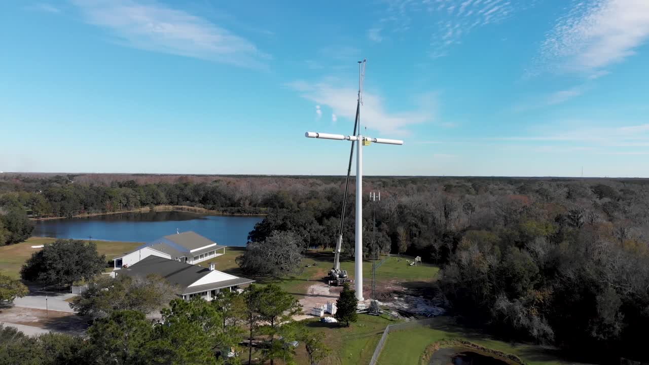 Cell Phone Tower Church Cross Installation