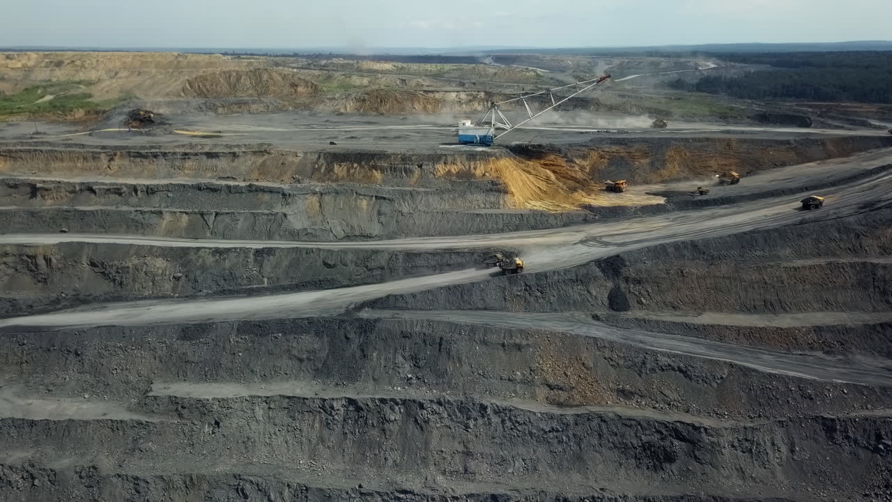 Open Pit Coal Mine Aerial View