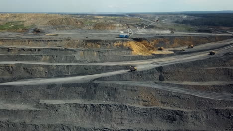 open pit coal mine aerial view