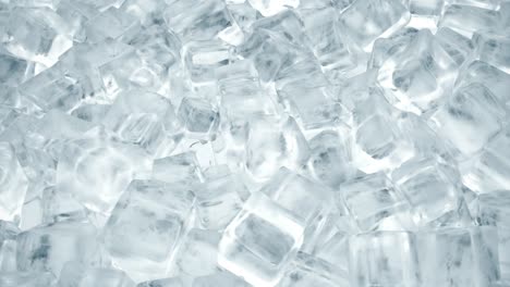 ice cubes for cold drinks. rotation of ice cubes from crystal clear water. seamless loop 3d render