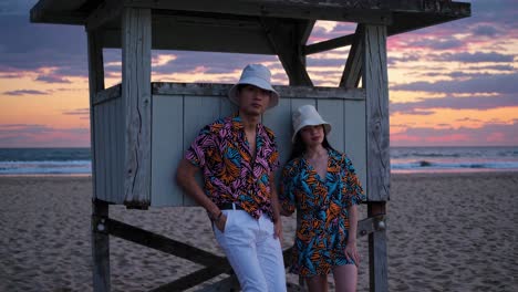 couple on beach sunset
