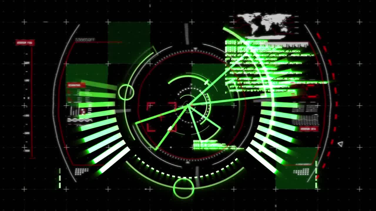 검은 바탕에 회전하는 원들