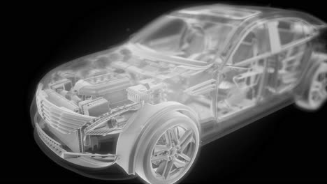 Holographic-animation-of-3D-wireframe-car-model-with-engine