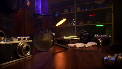 film developer in the darkroom