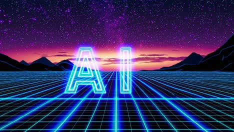 ai retro futuristic landscape