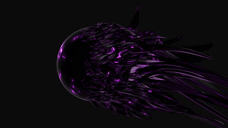 Futuristic-and-psychedelic-black-sphere-with-neon-waves