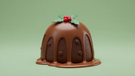 delicious christmas pudding: a decadent chocolate dessert with holly leaf and berries perfect for holiday celebrations and festive gatherings