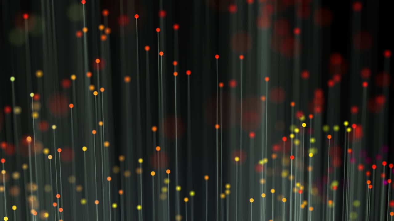 Abstract background with animation moving lines with glowing ends