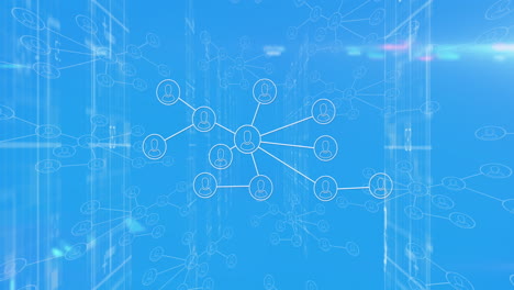 animation of media icons over data processing