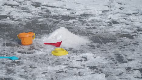 children's snow toys on snow