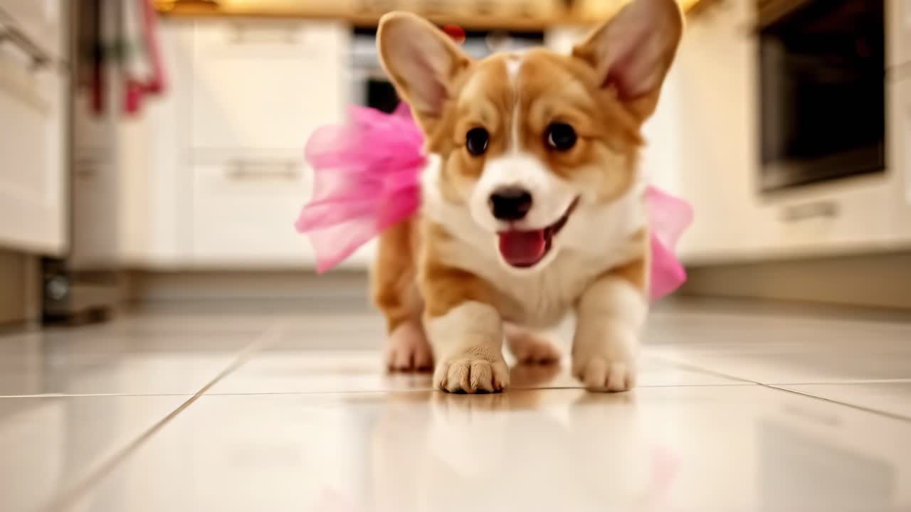 Corgi Puppy in a Pink Tutu