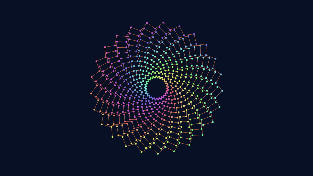 las líneas coloridas crean un patrón de espiral dinámico en movimiento circular