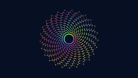 las líneas coloridas crean un patrón de espiral dinámico en movimiento circular