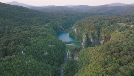 aerial shot of plitvice lake national park in croatia, europe-17