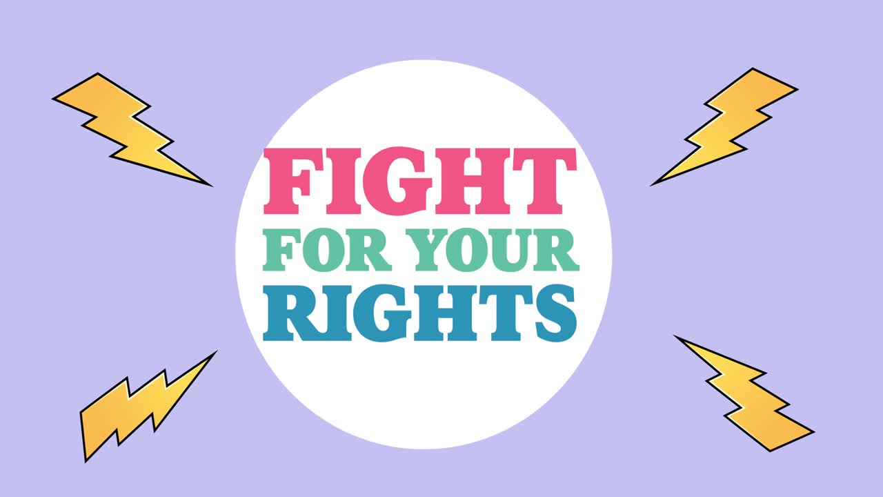 당신의 권리를 위한 싸움의 애니메이션 텍스트, 번개를 통해