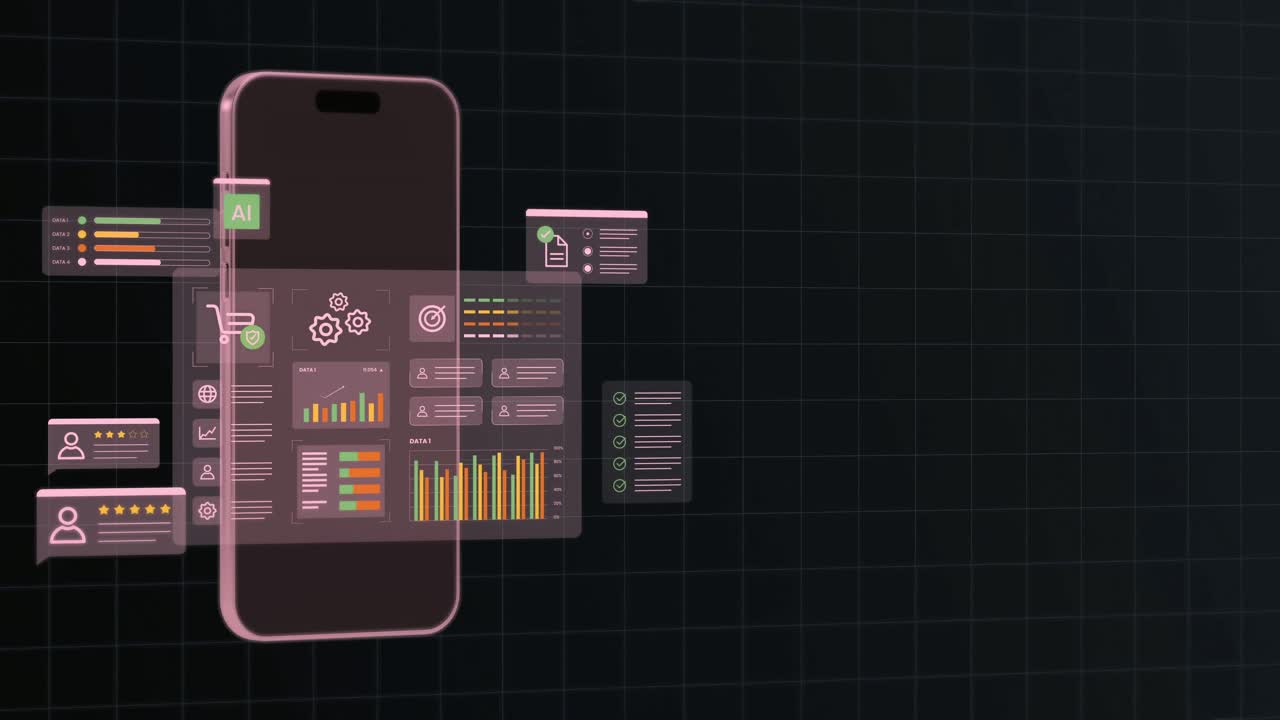 Holographic Data Interface on Transparent Smartphone with AI