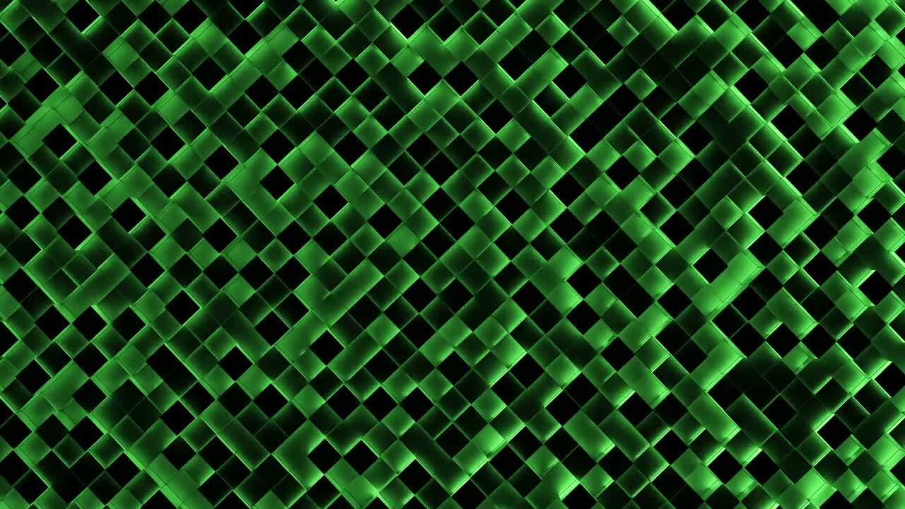 Green illuminated blocks moving in up and down pattern