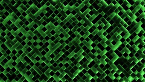 green illuminated blocks moving in up and down pattern