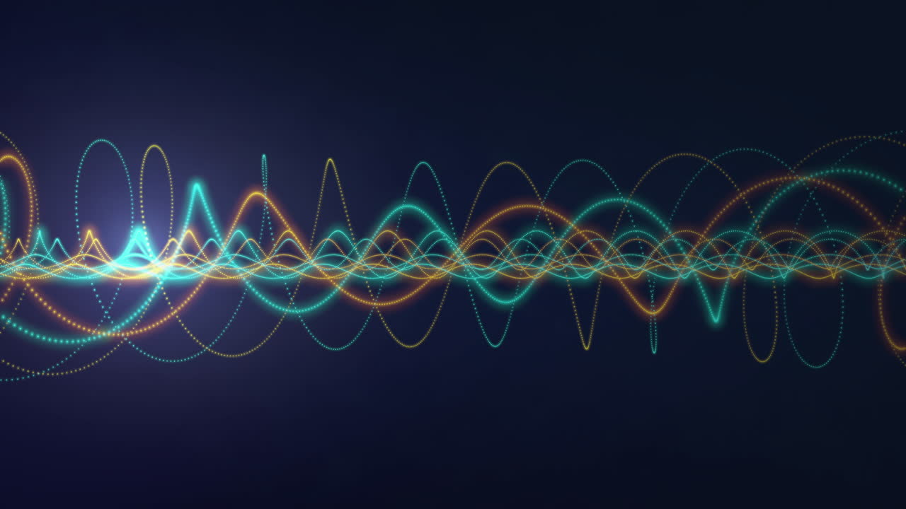 검은색 배경 위에 움직이는 연결의 네온 네트워크의 애니메이션