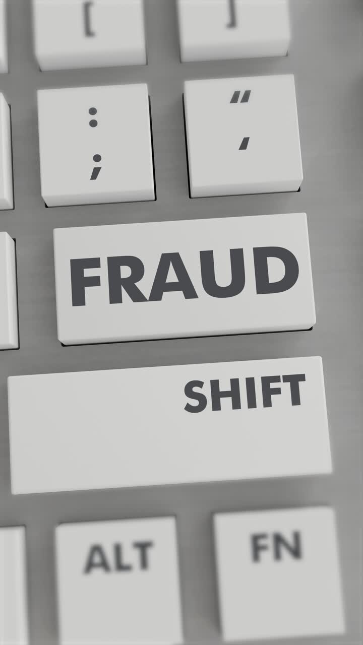 el botón de fraude presionando en el teclado vídeo vertical