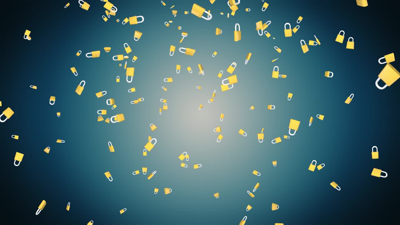 Abstract lock padlock spinning cyber security connection system lock security safe privacy concept