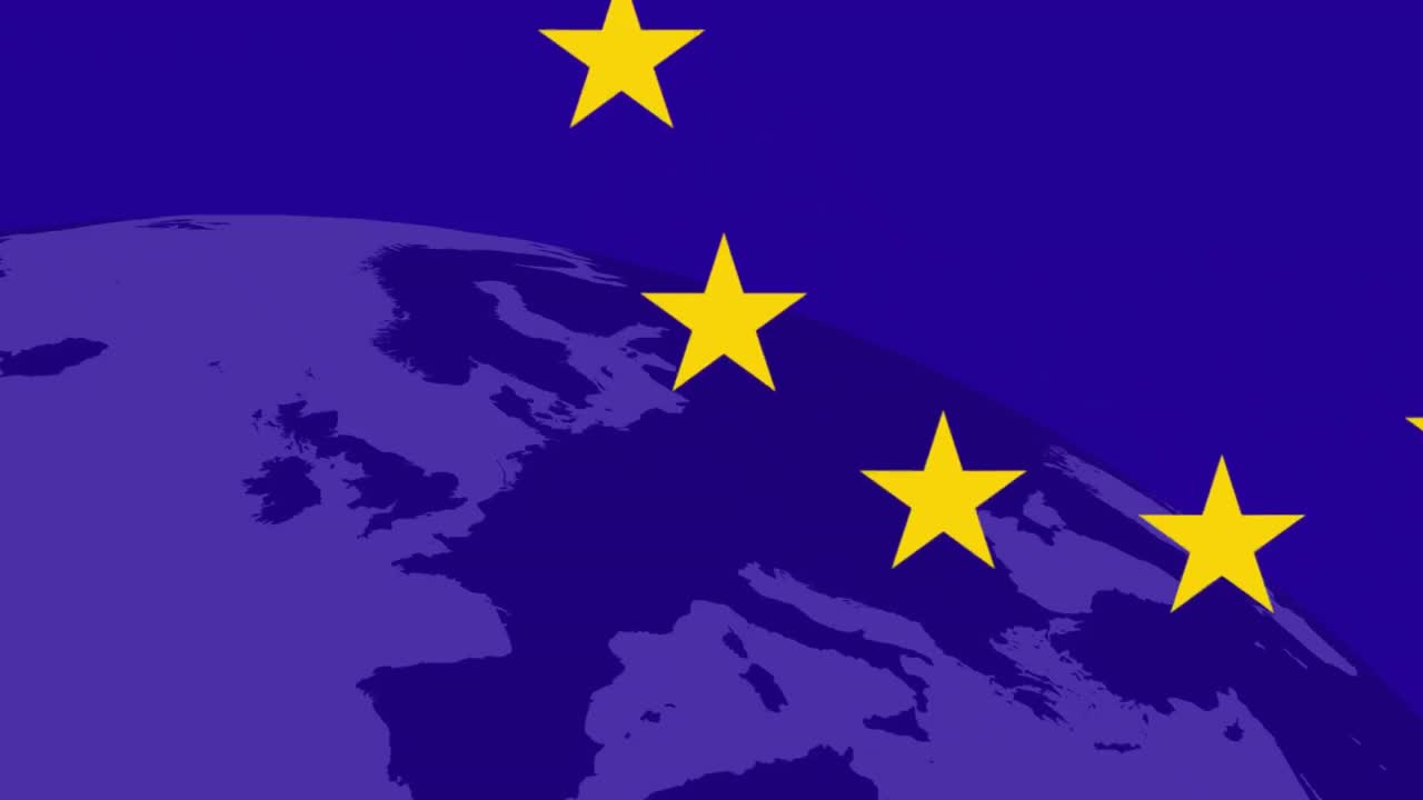 Stelle gialle in rotazione su sfondo del globo