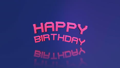 modern colorful happy birthday text on blue fashion gradient