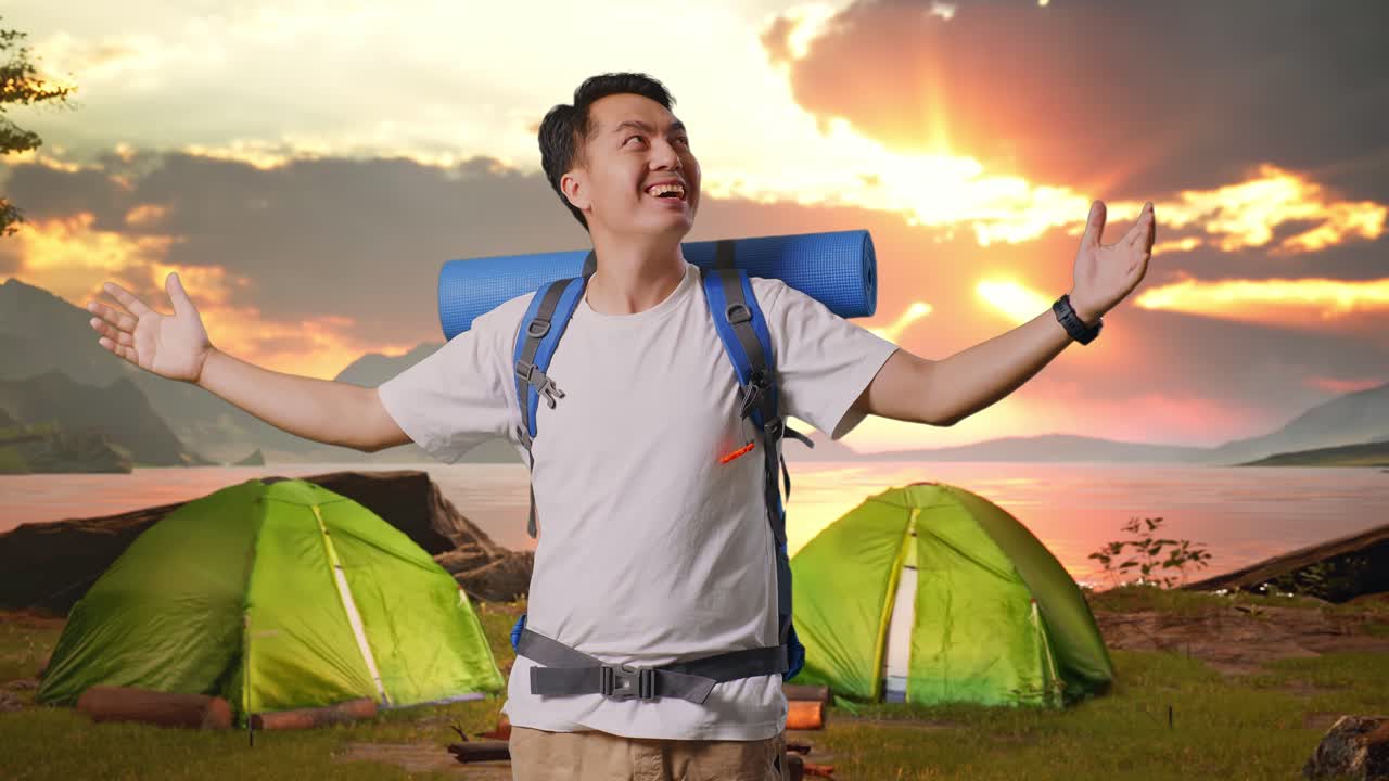 Happy Camper at Sunset