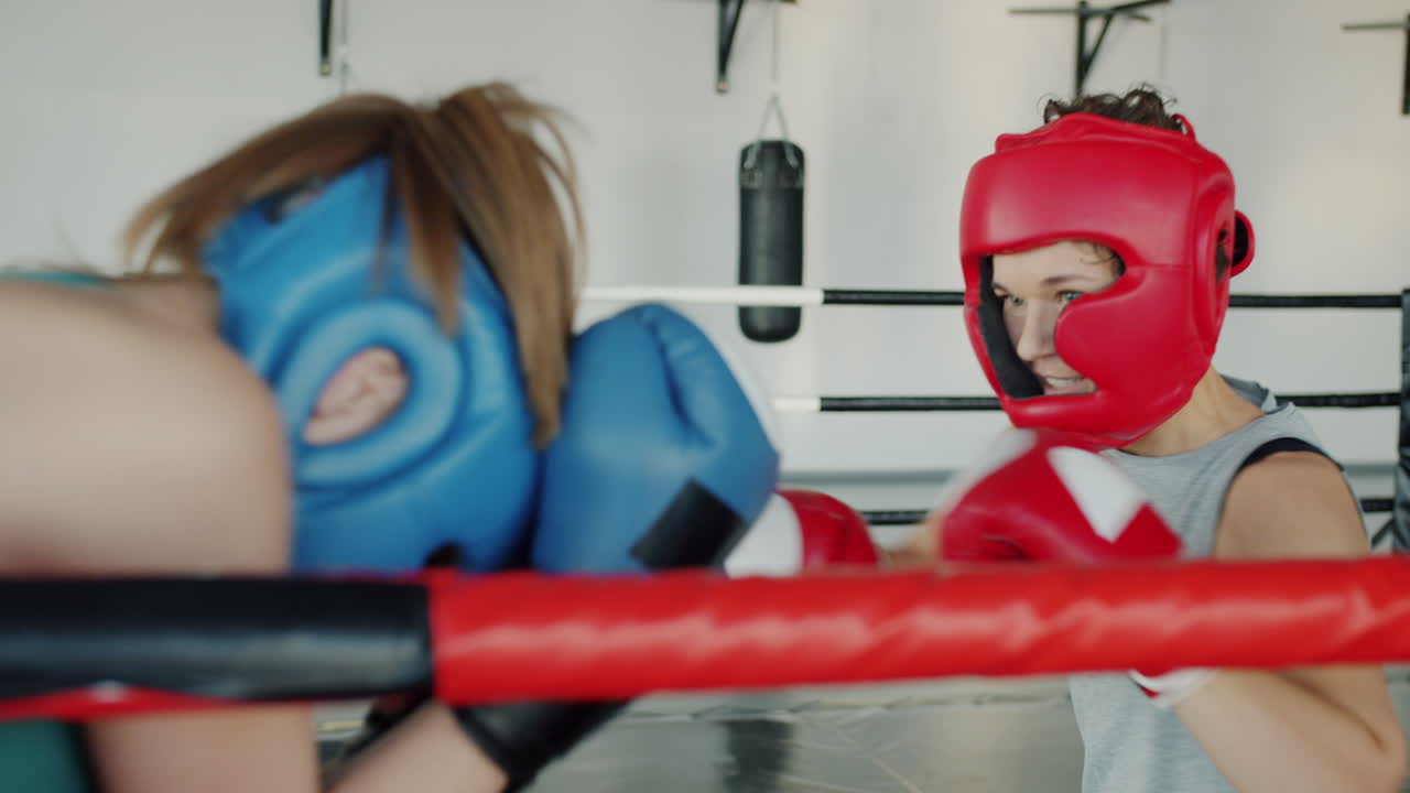 Women Boxing Match in Training