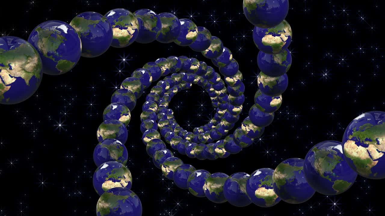 planeta tierra en el espacio. futuro alternativo. muchas opciones de eventos. universos paralelos. mundo cuántico.