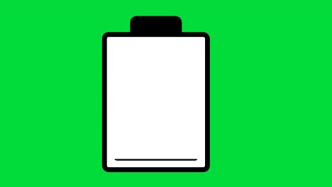 battery icons - vector animate green screen.