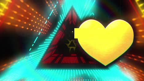 animation of heart icon over digital tunnel