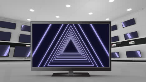 televisión con triángulos concéntricos