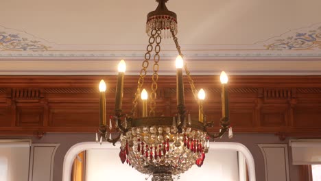 antique crystal chandelier in a historical interior
