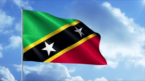 waving flag of saint kitts and nevis