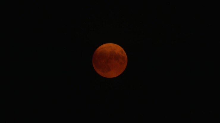 Red Full Moon at Night