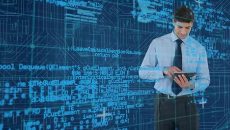hombre de negocios usando una tableta digital