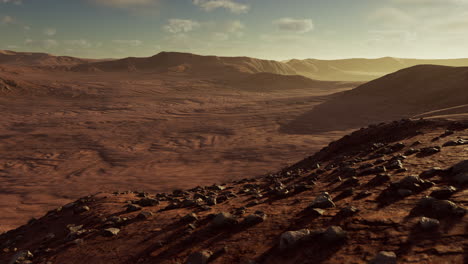 Hermosas-Dunas-De-Arena-En-El-Desierto-Del-Sahara-Al-Atardecer