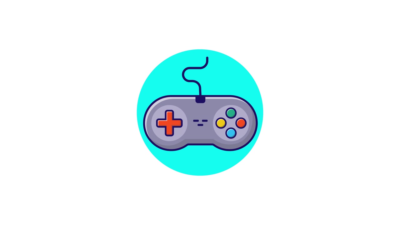 Animated Classic Video Game Controller Illustration