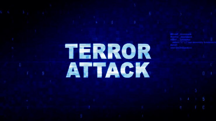Terror Attack Text Digital Noise Twitch Glitch Distortion Effect Error Animation.