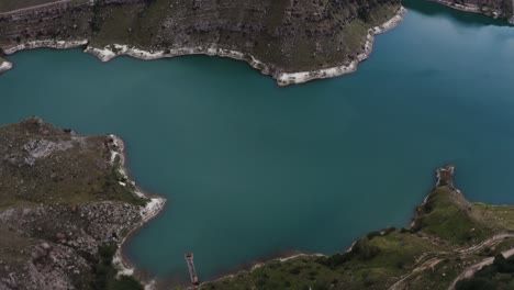 aerial view of a mountain lake