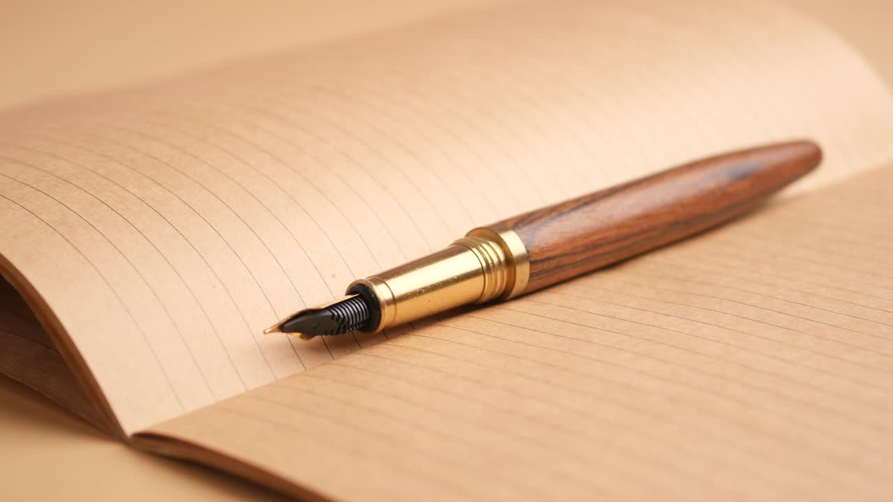 Fountain pen on a notebook