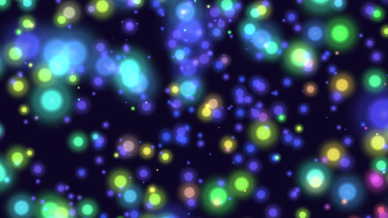 어두운 공간에서 무지개 반짝임과 둥근 보케를 날립니다.