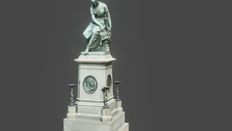 monument to wolfgang amadeus mozart from vienna, cg, camera rotation