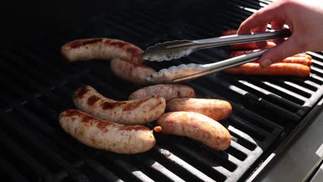 grilled sausages on a barbecue