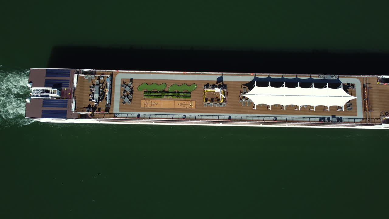 River Cruise Ship with Outdoor Deck