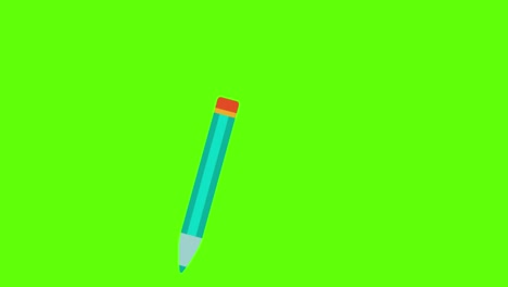 animation of a pencil on a green screen background