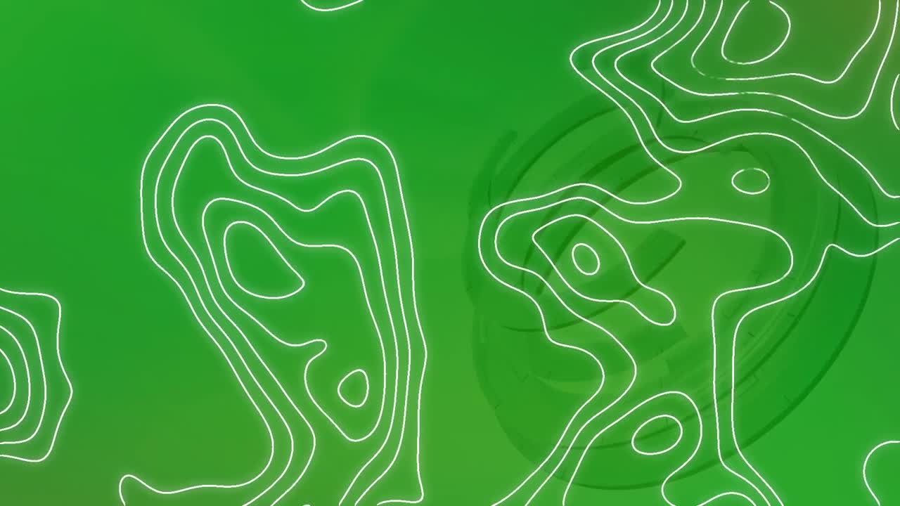 animación de isohypses que se mueven sobre fondo verde